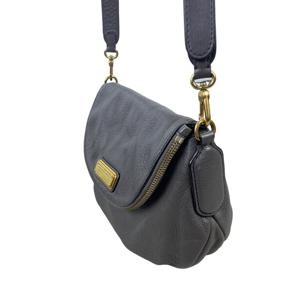 Marc Jacobs Women’s Grey Leather Classic Q Natasha Shoulder Bag Gold Details SzM - Picture 4 of 13